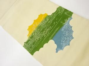 塩瀬家屋風景模様刺繍名古屋帯